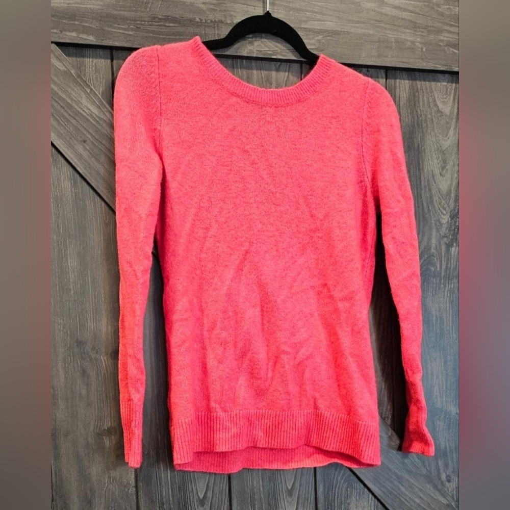 LOFT Vibrant Pink Crew Neck Sweater